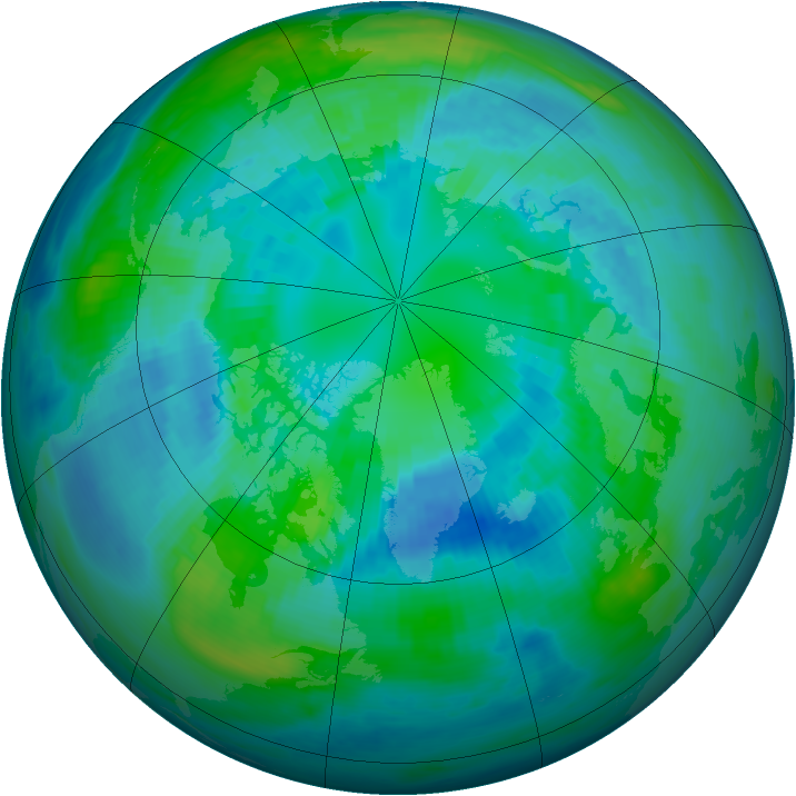 Arctic ozone map for 11 October 1988